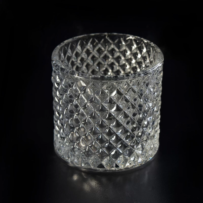 small size home decor diamond glass candle jar