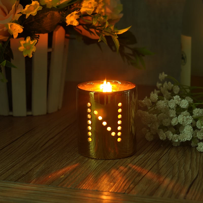 Electroplating copper ceramic candle holders