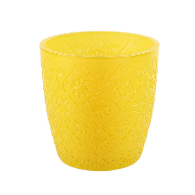 yellow glass candle container 6oz glass candle jar with home decor