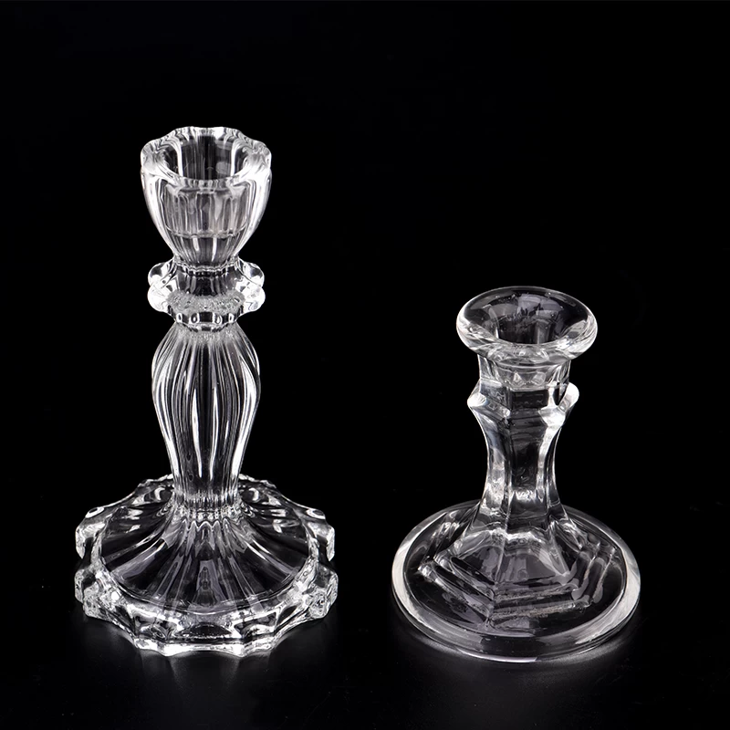 New design glass candle holder glass candlestick for home decor