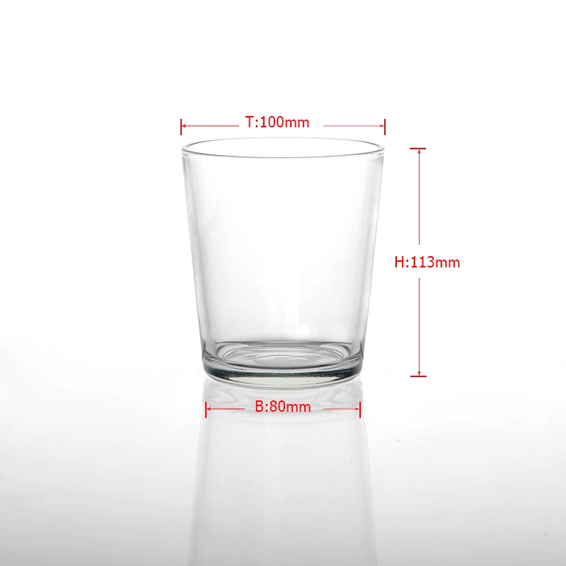 540ml Clear round shape glass candle holder