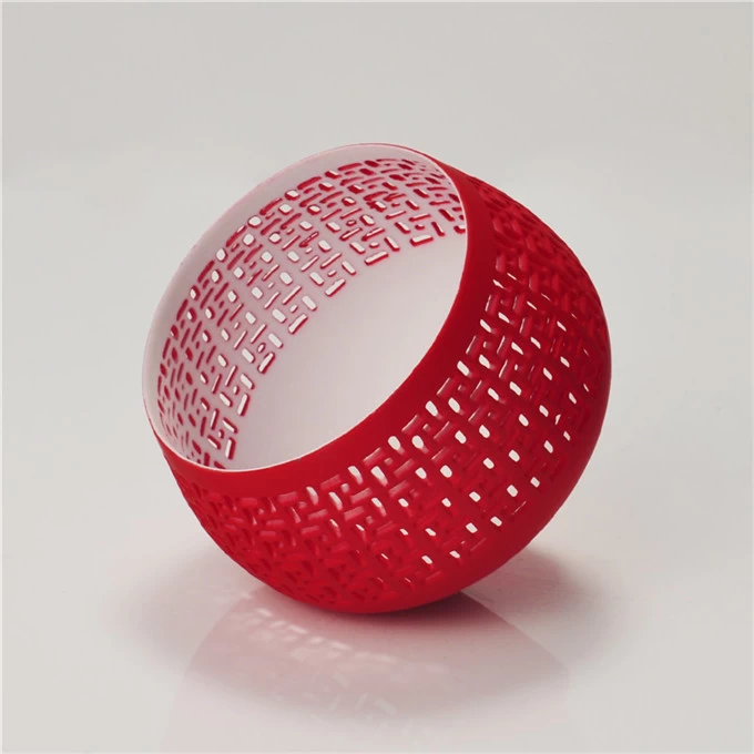 Red ball shape ceramic candle holder