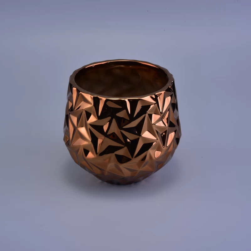 electroplating ceramic copper candle jar