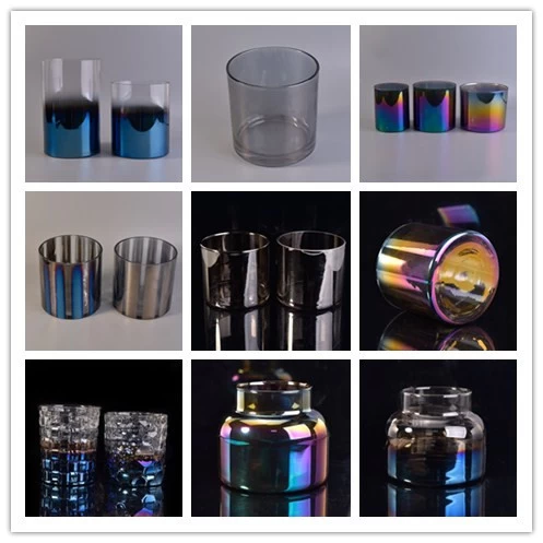 Custom holographic Effect Glass Candle Holders
