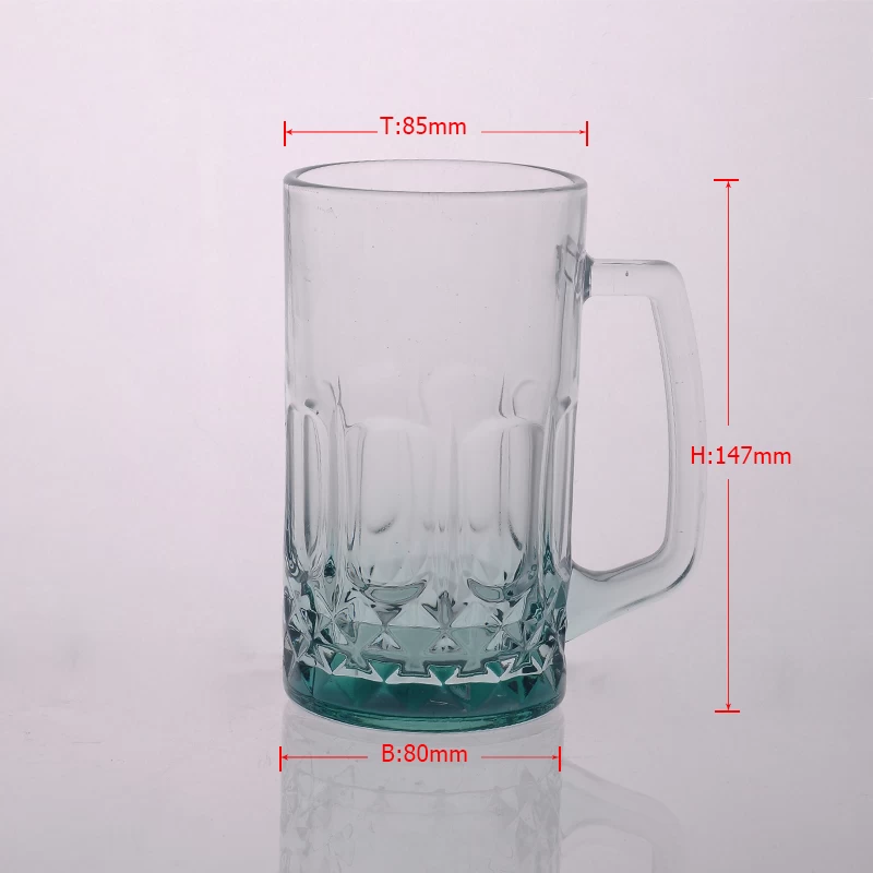 18oz glass beer mug