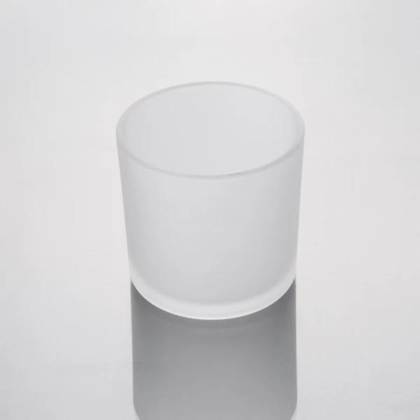 classical frost cylinder votive candle glass