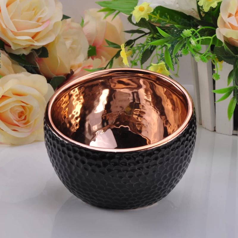Copper ceramic bowl for candle 