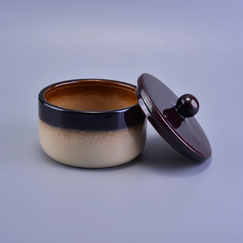 Luxurious Ceramic Candle Container with Lid Wedding Decoration for Scented Wax