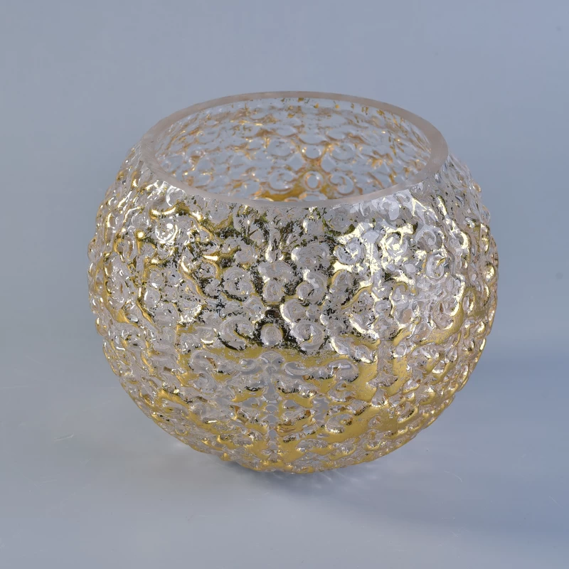 Yellow round candle container glass