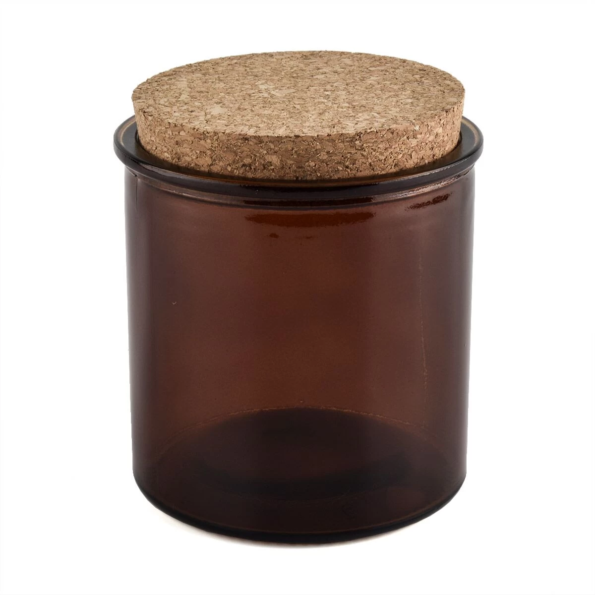 15oz amber glass candle jar with cork
