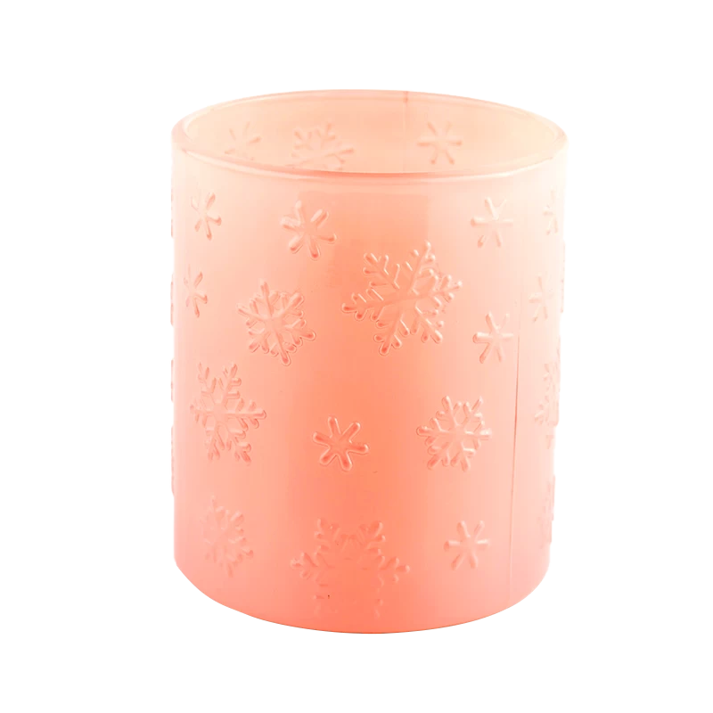 cylinder glass jars for candle making with emboss logo wholesale