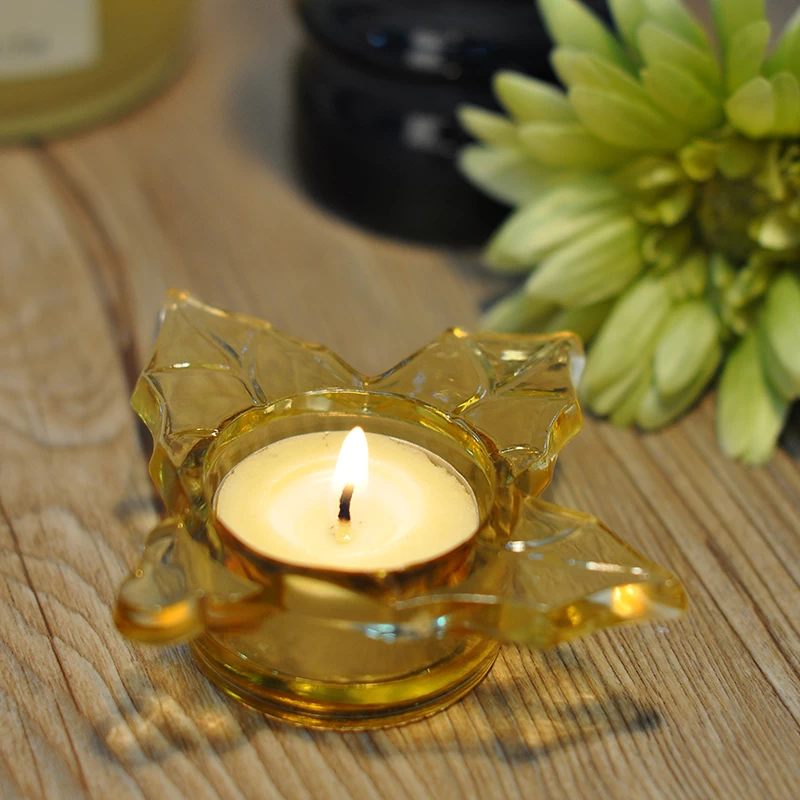 Leaf shape tea light candle holder