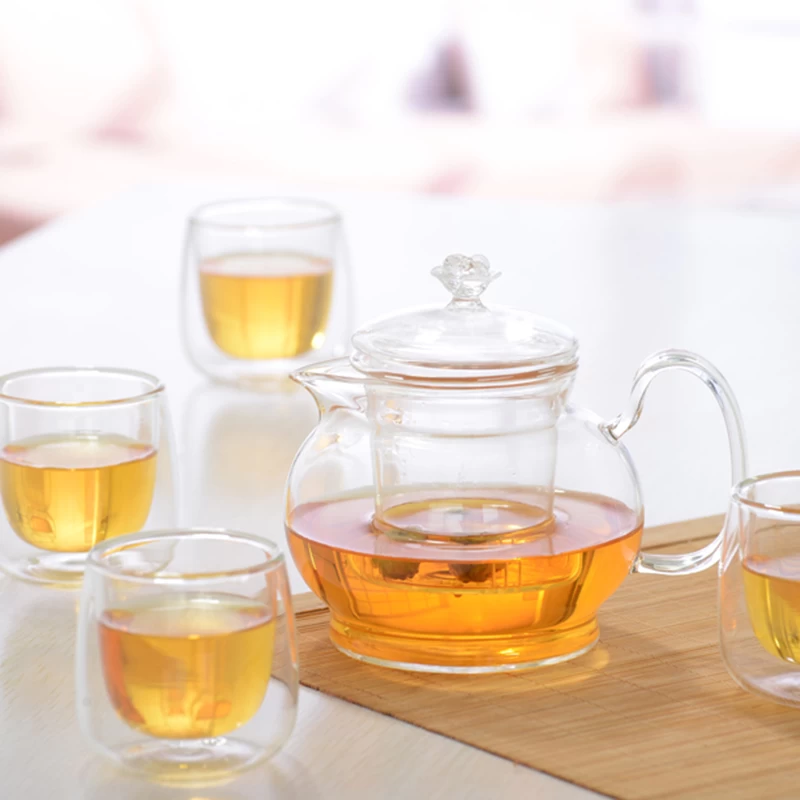High Quality Heat Resistant Pyrex Borosilicate Glass Tea Pots With Infuser