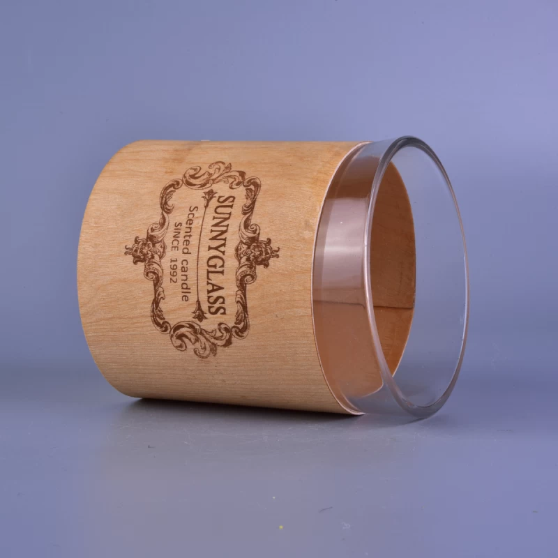Personalized creative customized wooden sleeve for candle holder
