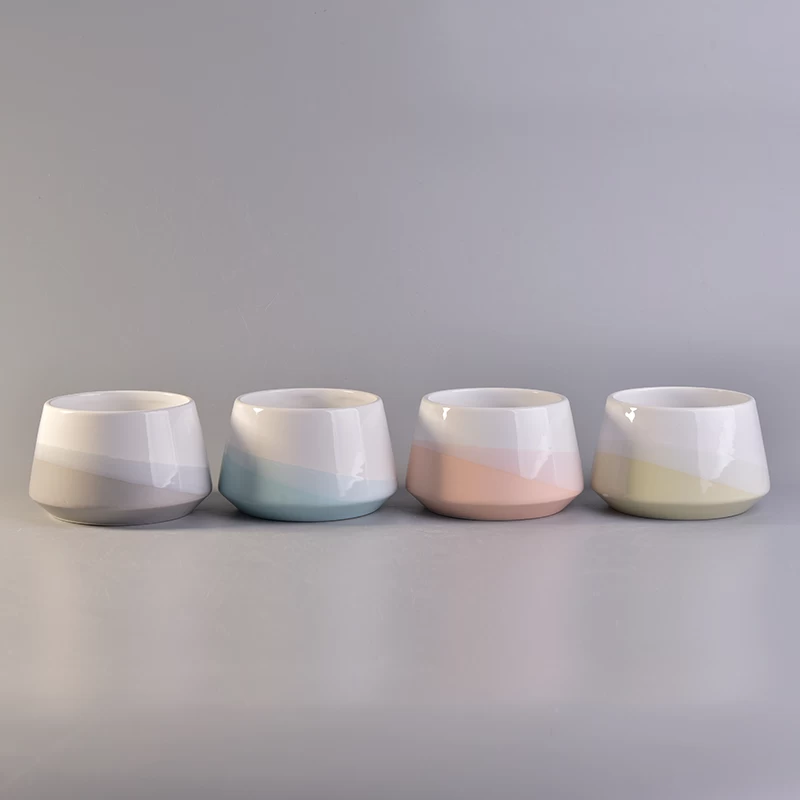 Hot sale custom color ceramic candle jars wholesale
