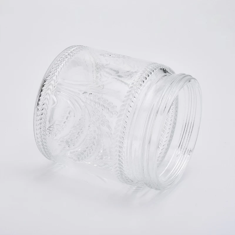 24oz Clear Glass Jar with Screw Cap for Storage and Candle Making Spica Pattern Wholesales