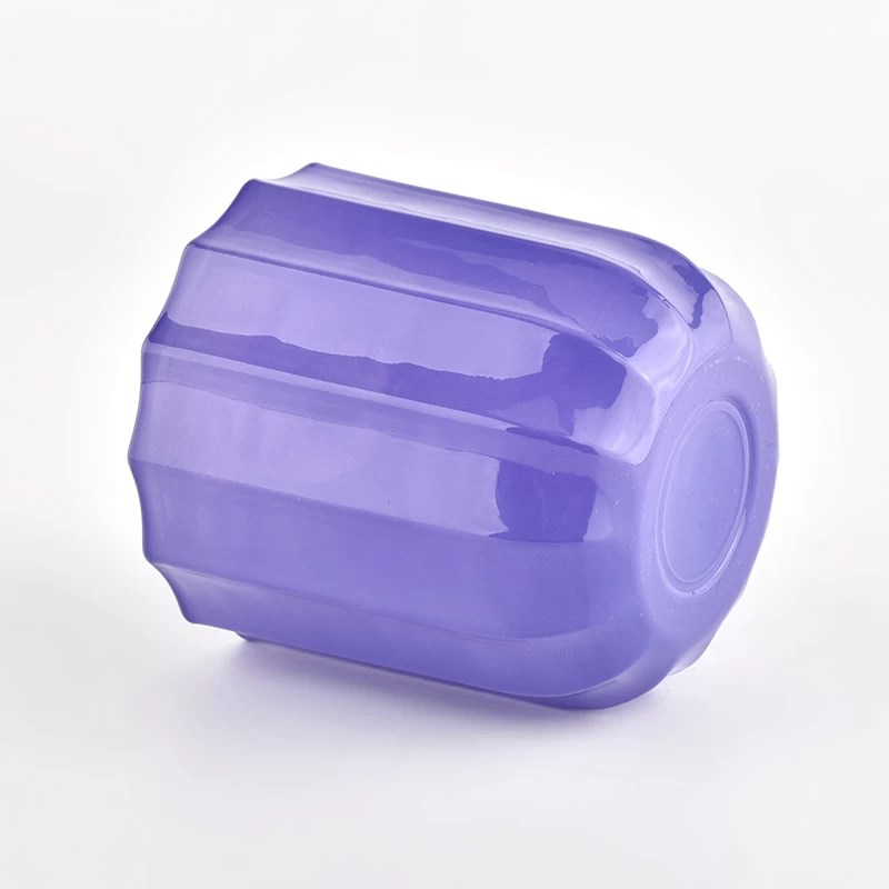 8oz 10oz newly design purple glass candle jar for wholesale