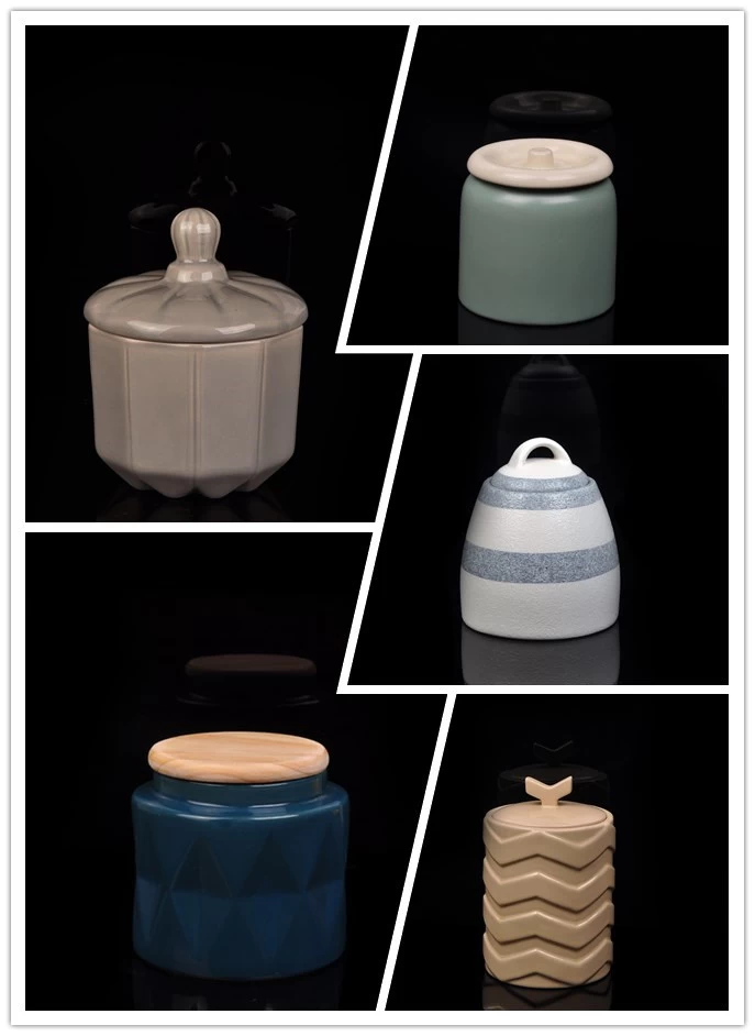 Hot popular ceramic candle jar with lids