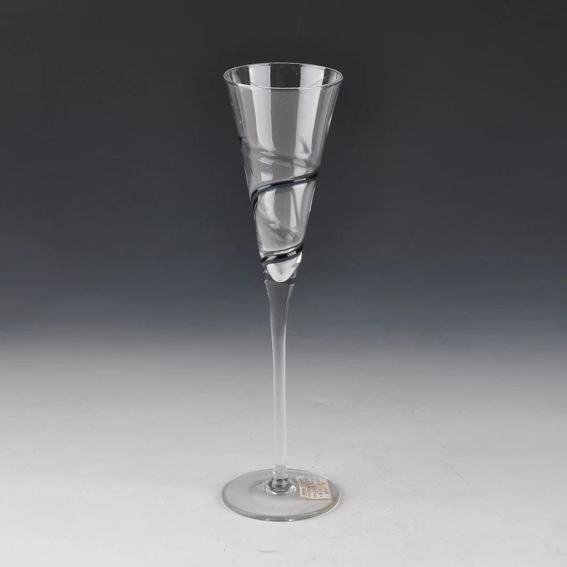 Flower shape long stem martini shot glass cup