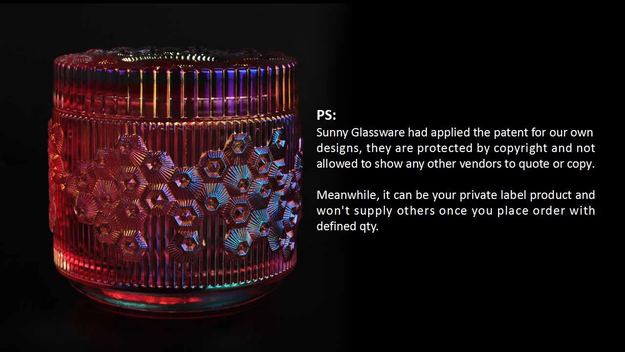 Luxury Silver Glass Candle Jars With Own Patent Certification