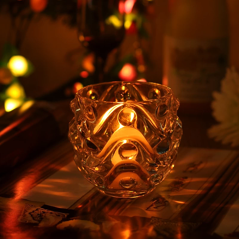 Elegant votive glass candle holder for home decoration