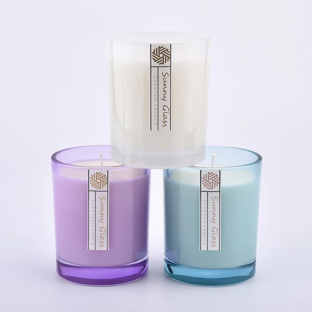 customized color glass candle jars and candle containers with private label