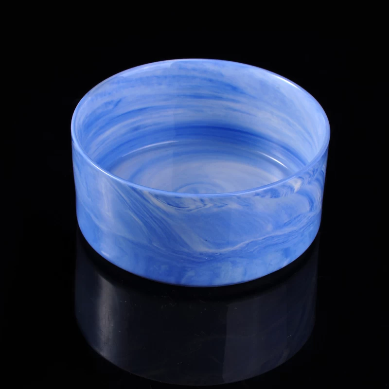 14oz Blue Marble Ceramic Candle Holder