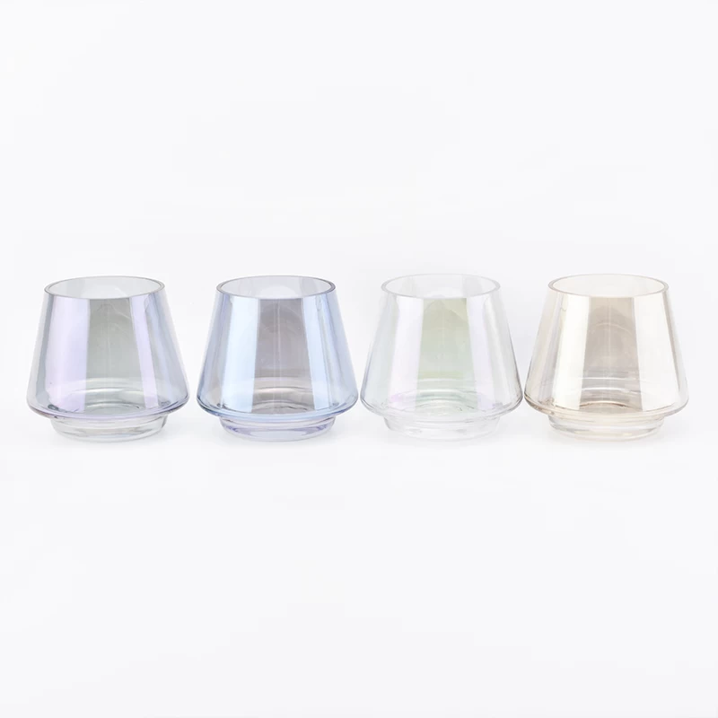 stackable colorful glass candle holders