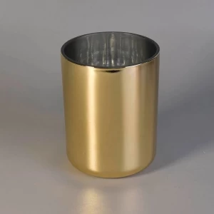 17oz Gold Black Round Bottom Glass Candle Jars