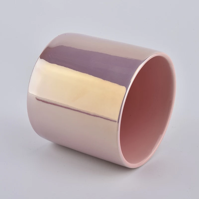 iridescent ceramic container for candle making 