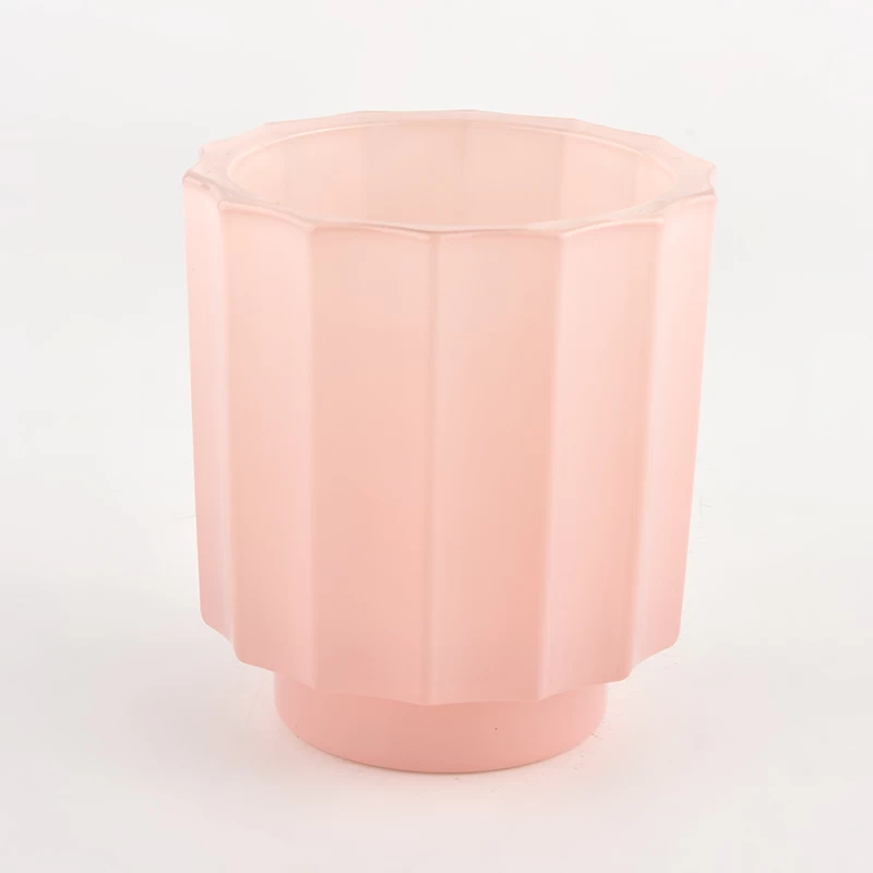  Luxury pink vertical glass jar for home decor wholesale
