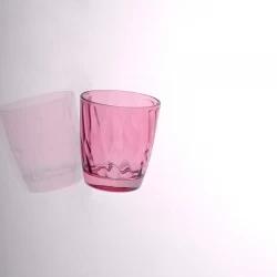 Wholesale Spray Colored Glass Cup Curved Juice Cup