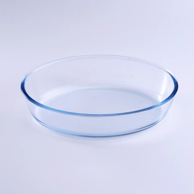 Heat resistant round baking glass plate