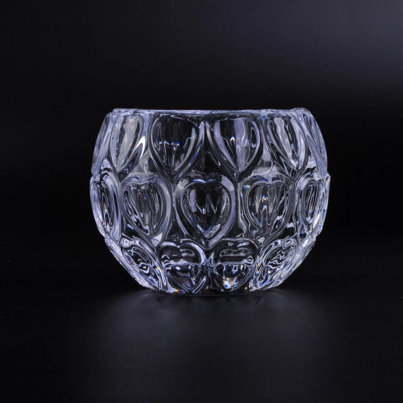 Wholesale Crystal Heart Small 3oz glass candle holder