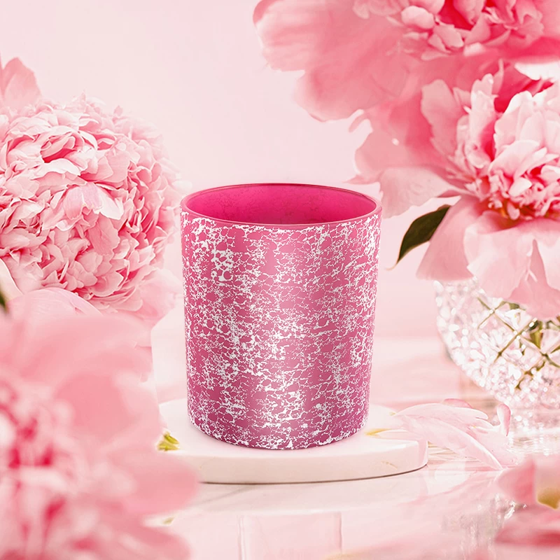 Wholesale 300ml deep rose glass candle jar home decor