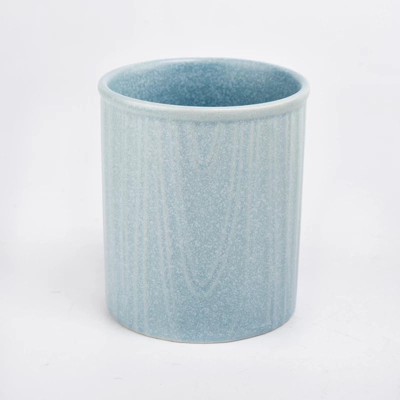 Luxury 12oz blue ceramic marble effect candle jar manufacturer