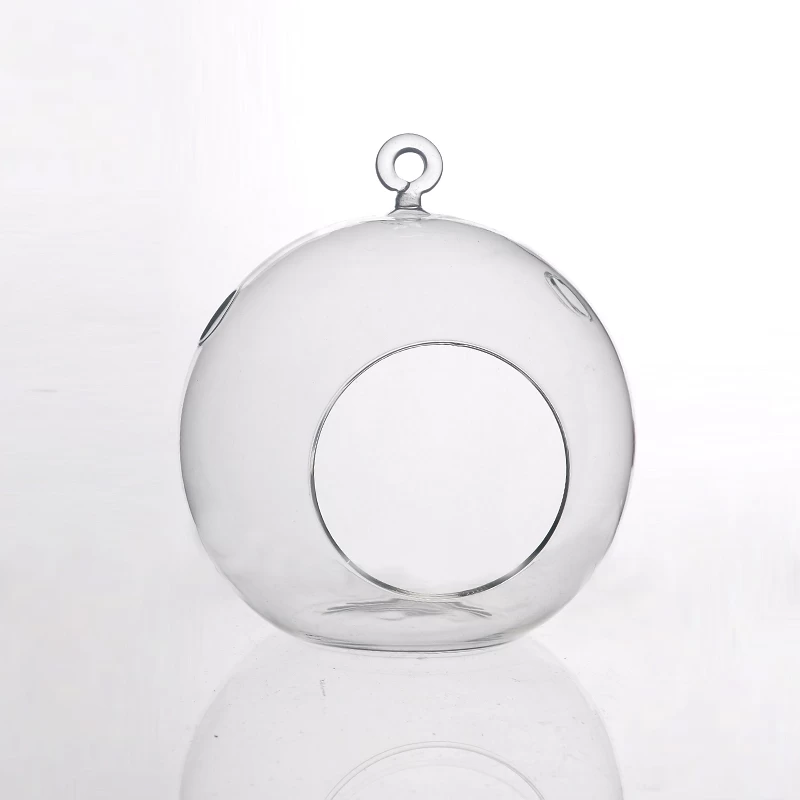 clear borosilicate glass pyrex hanging candle holder 