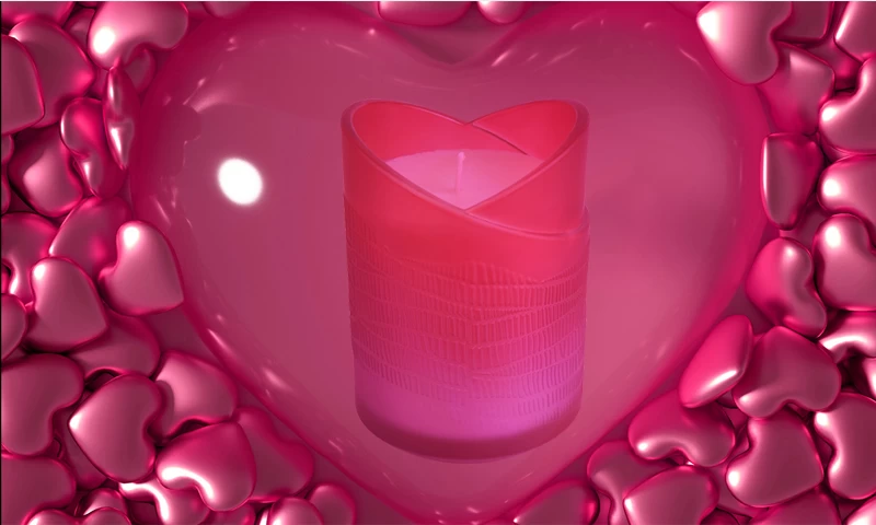 10oz Glass votive holders heart shape rim design