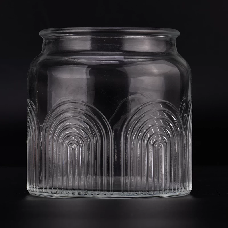 Luxury clear glass candle jar 580ml custom gift