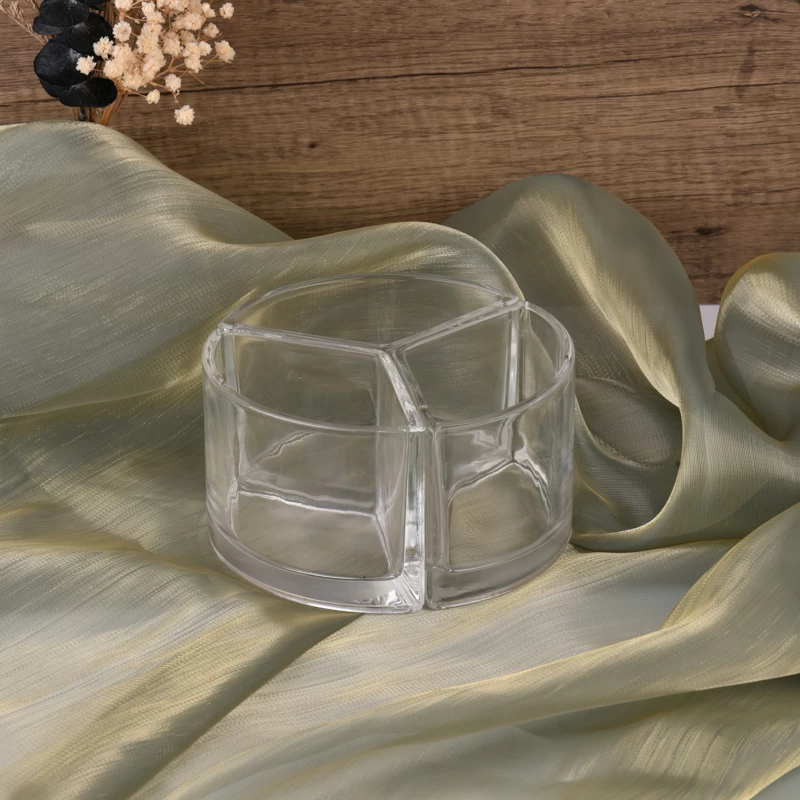 New 10oz glass candle jars fanshaped candle vessels manufacturer