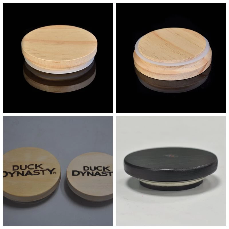 Wooden lids for candle vessels