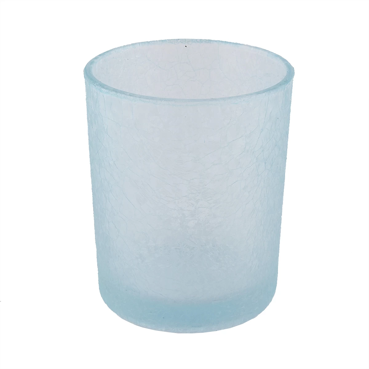crack lacquer painting blue glass candle holders