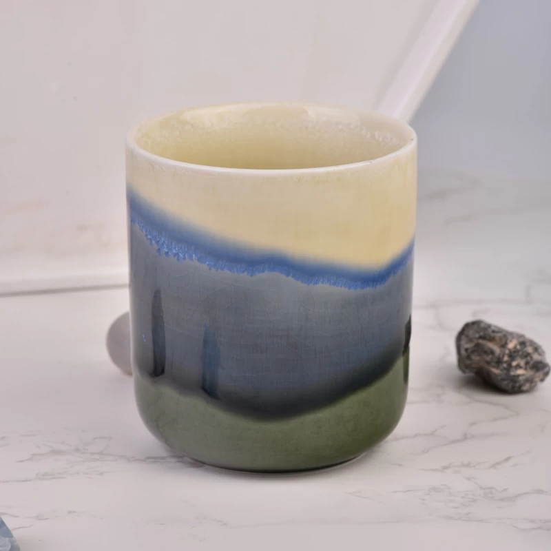 New design 400ml ceramic candle vessels round bottom jar