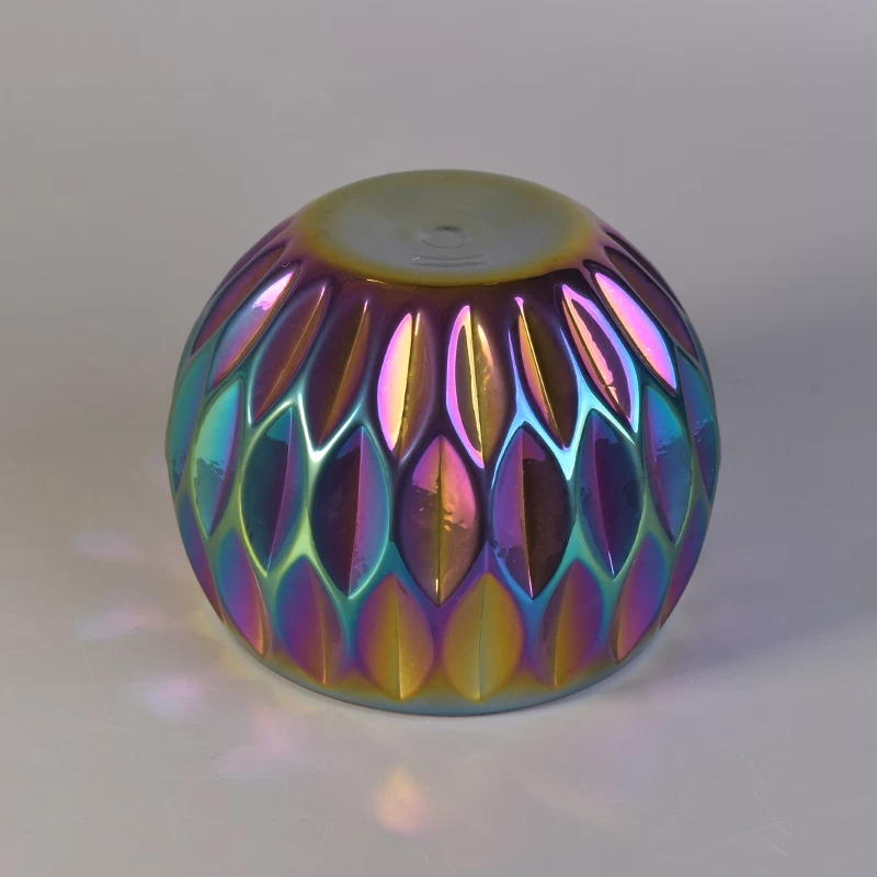 Pearl finish ball shape glass candle holder wholesale