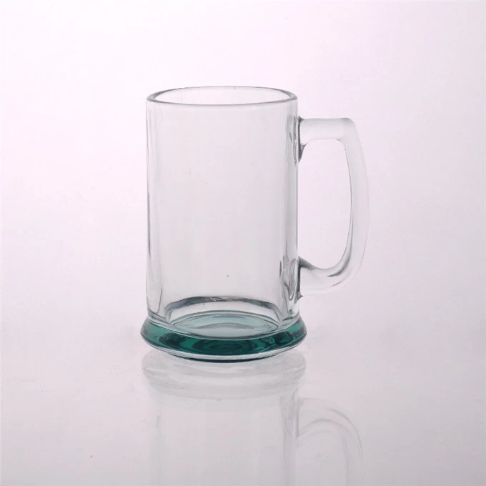 Promotion clear glass beer mug with handle