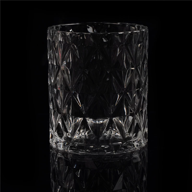diamond glass candle holder