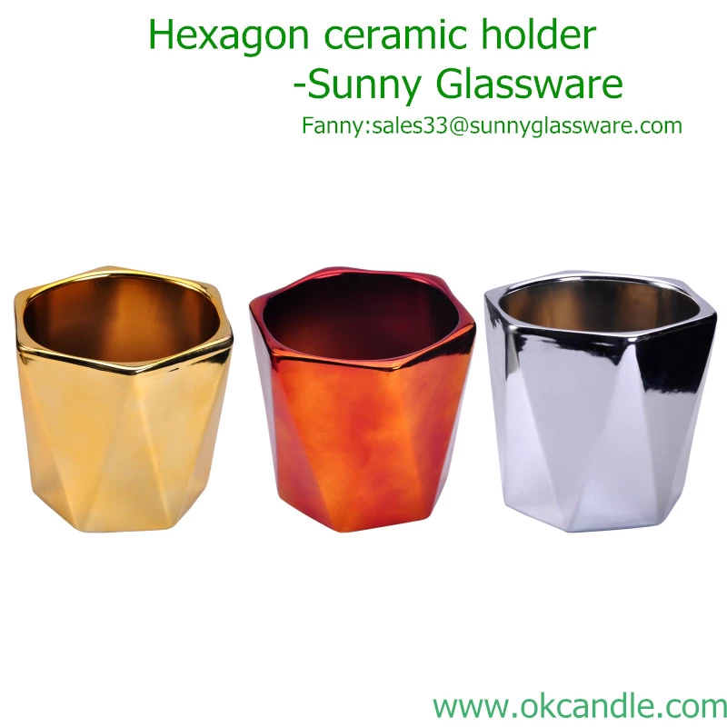 Luxury Electroplating ceramic candle holder