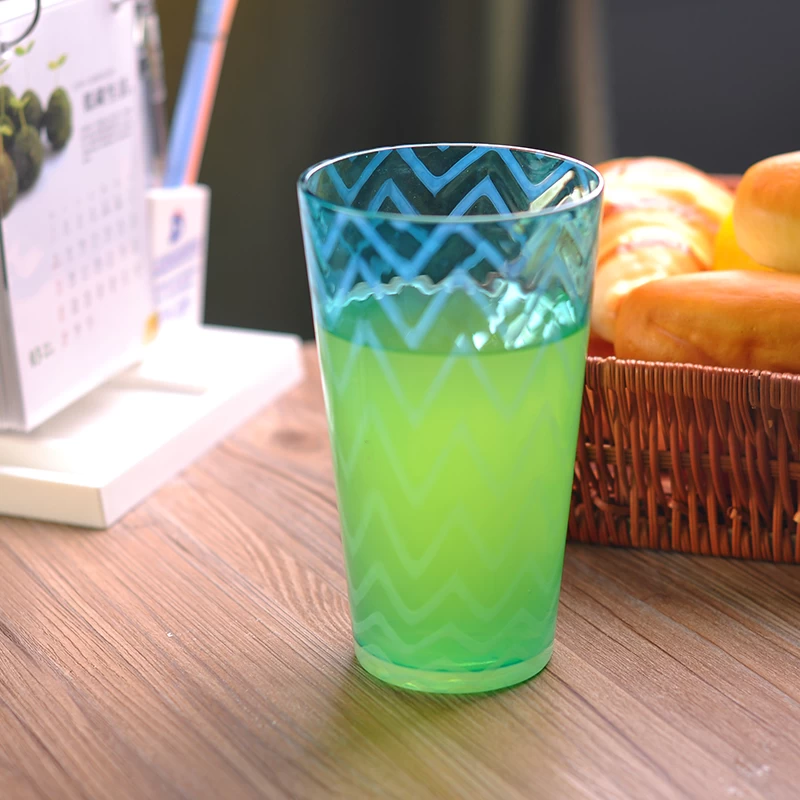 Decorative Hand Painting Color Material Glass Cup for Candle Holder