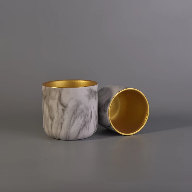 Luxury custom home wedding decoration gold plating ceramic candle holders