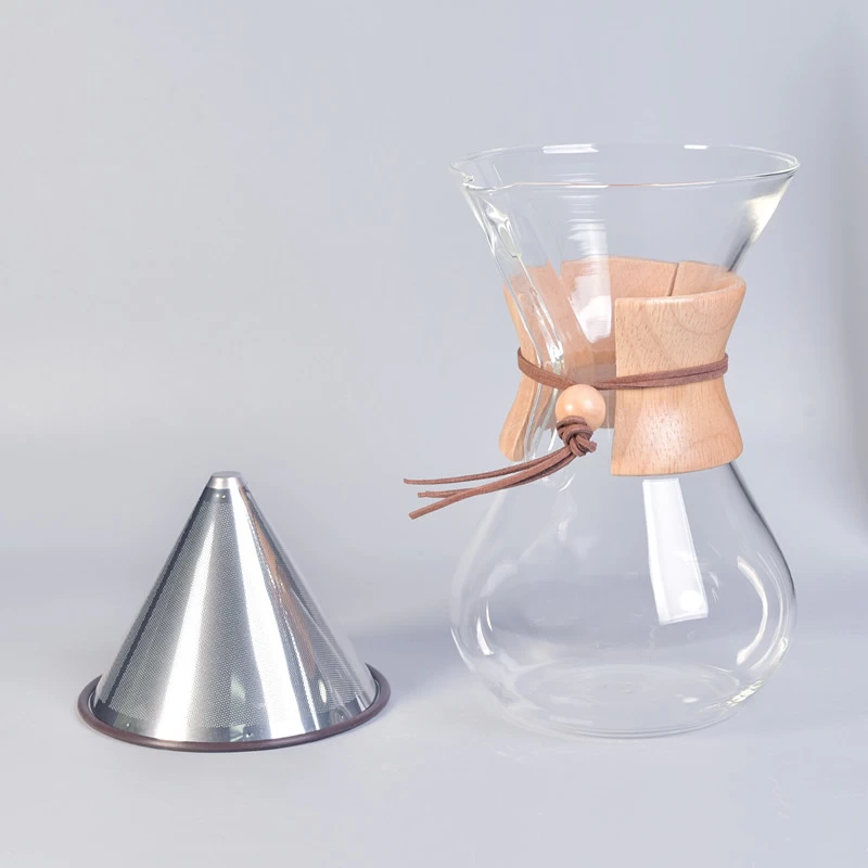 Borosilicate glass chemex coffee maker glass coffee pitcher